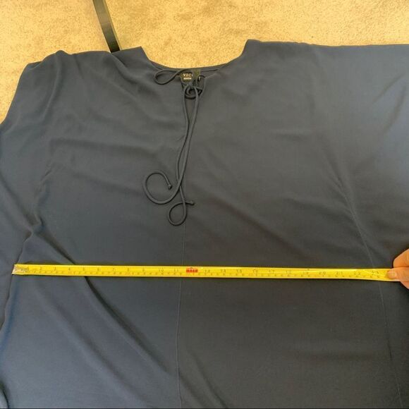 VICI high low asymmetrical short sleeve chiffon navy blue dress Sz M NWOT - Picture 12 of 13